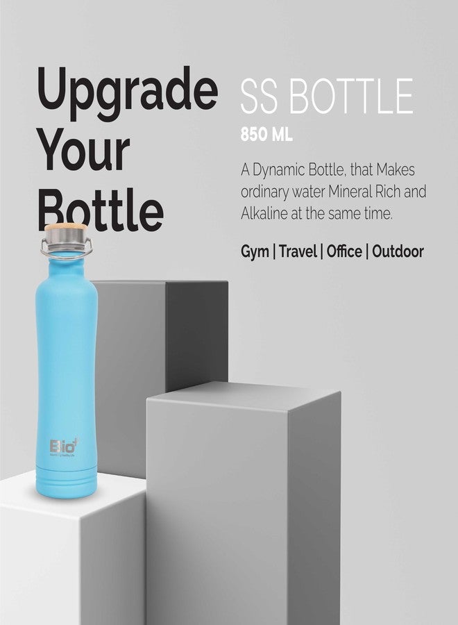 BioPlus Alkaline Water Bottle Filter | Alkaline Water Bottle | Stainless Steel | 850ml | Blue - Image 4